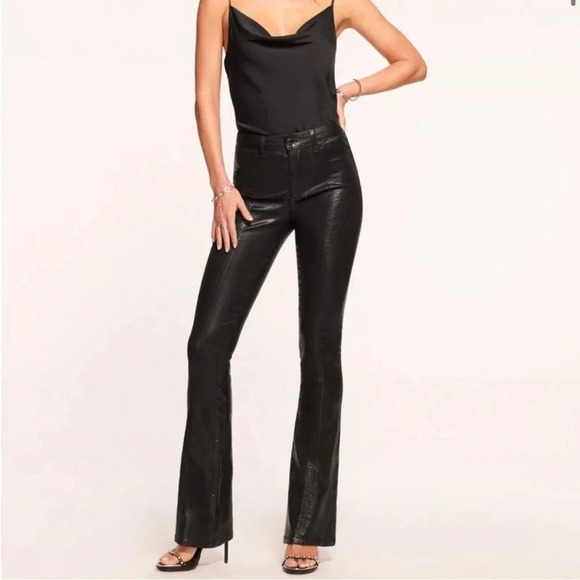 Ramy Brook black coated bootcut flare Matilda jeans - Picture 2 of 14